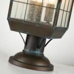 Quintiesse Nantucket Large 3 Light Pedestal Lantern Aged Brass