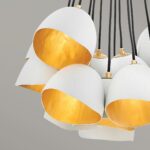 Nula Contemporary 15 Light Designer Cluster Pendant Shell White / Gold
