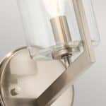 Quintiesse Nye Modern Single Wall Light Classic Pewter Clear Glass