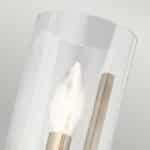 Quintiesse Nye Modern Single Wall Light Classic Pewter Clear Glass