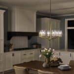Quintiesse Nye Modern 6 Light Chandelier Natural Brass Clear Glass