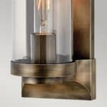 Quintiesse Pearson Art Deco Style Single Outdoor Wall Light Bronze