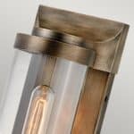 Quintiesse Pearson Art Deco Style Single Outdoor Wall Light Bronze