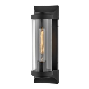 Quintiesse Pearson Art Deco style outdoor wall light in textured black main image