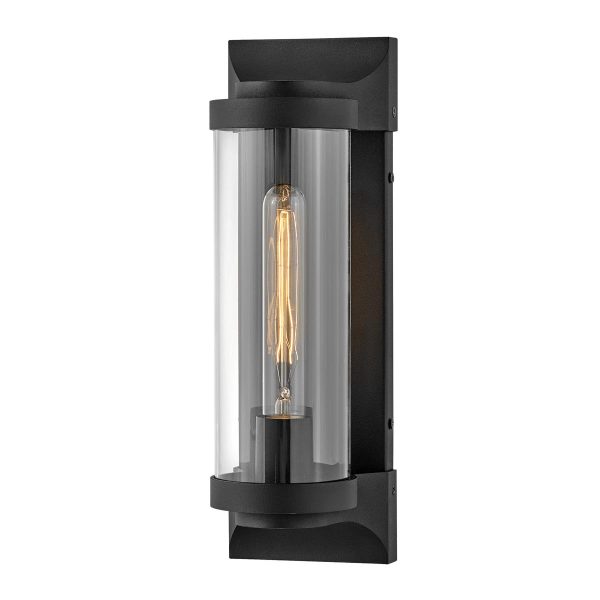 Quintiesse Pearson Art Deco Style Single Outdoor Wall Light Black