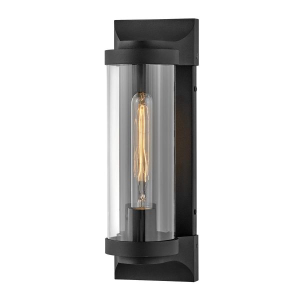 Quintiesse Pearson Art Deco style outdoor wall light in textured black main image