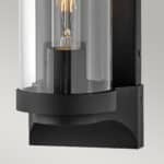Quintiesse Pearson Art Deco Style Single Outdoor Wall Light Black