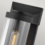 Quintiesse Pearson Art Deco Style Single Outdoor Wall Light Black