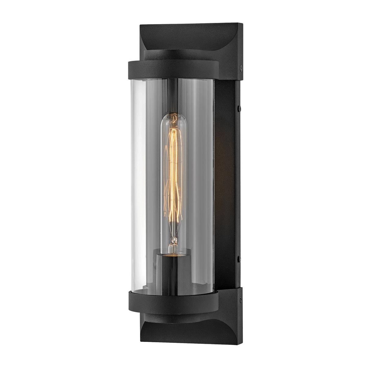 Quintiesse Pearson Art Deco Style Single Outdoor Wall Light Black