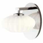 Quintiesse Pim Modern Single Bathroom Wall Light Chrome Opal Glass