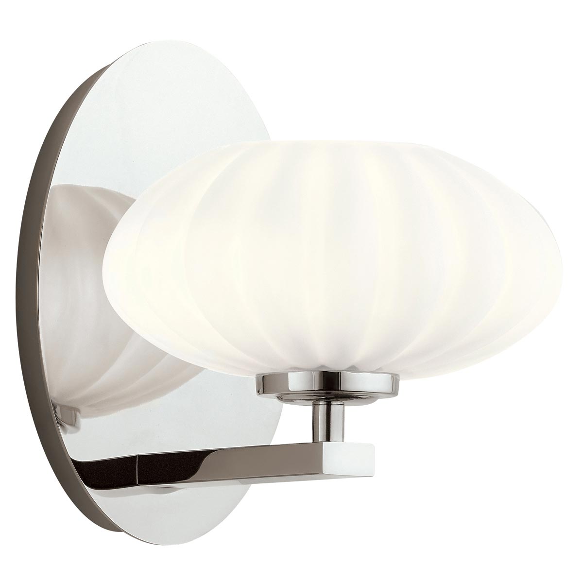 Quintiesse Pim Modern Single Bathroom Wall Light Chrome Opal Glass