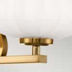 Quintiesse Pim 3 Light Bathroom Mirror Light Bar Gold Opal Glass