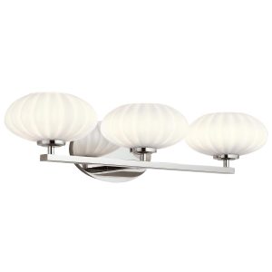 Quintiesse Pim modern 3 light bathroom mirror light bar in polished chrome main image