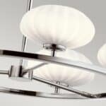 Quintiesse Pim Modern 5 Light Bathroom Chandelier Chrome Opal Glass