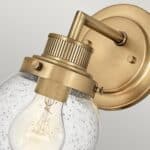 Quintiesse Poppy 1 Lamp Single Bathroom Wall Light Heritage Brass