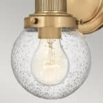 Quintiesse Poppy 1 Lamp Single Bathroom Wall Light Heritage Brass