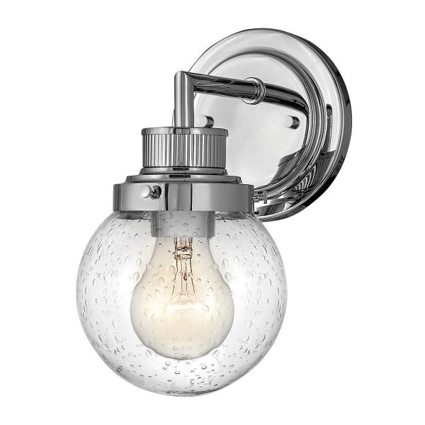 Quintiesse Poppy single bathroom wall light in polished chrome main image
