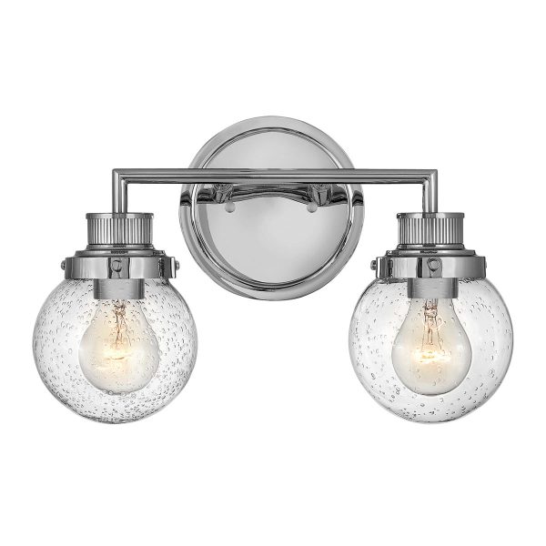 Quintiesse Poppy 2 lamp bathroom wall light in polished chrome main image