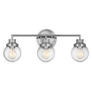Quintiesse Poppy 3 lamp bathroom mirror light in polished chrome main image