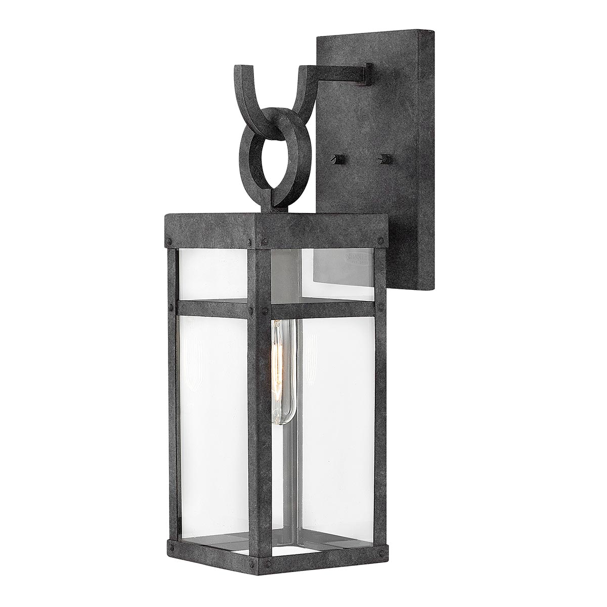 Quintiesse Porter Industrial Medium Outdoor Wall Lantern Aged Zinc