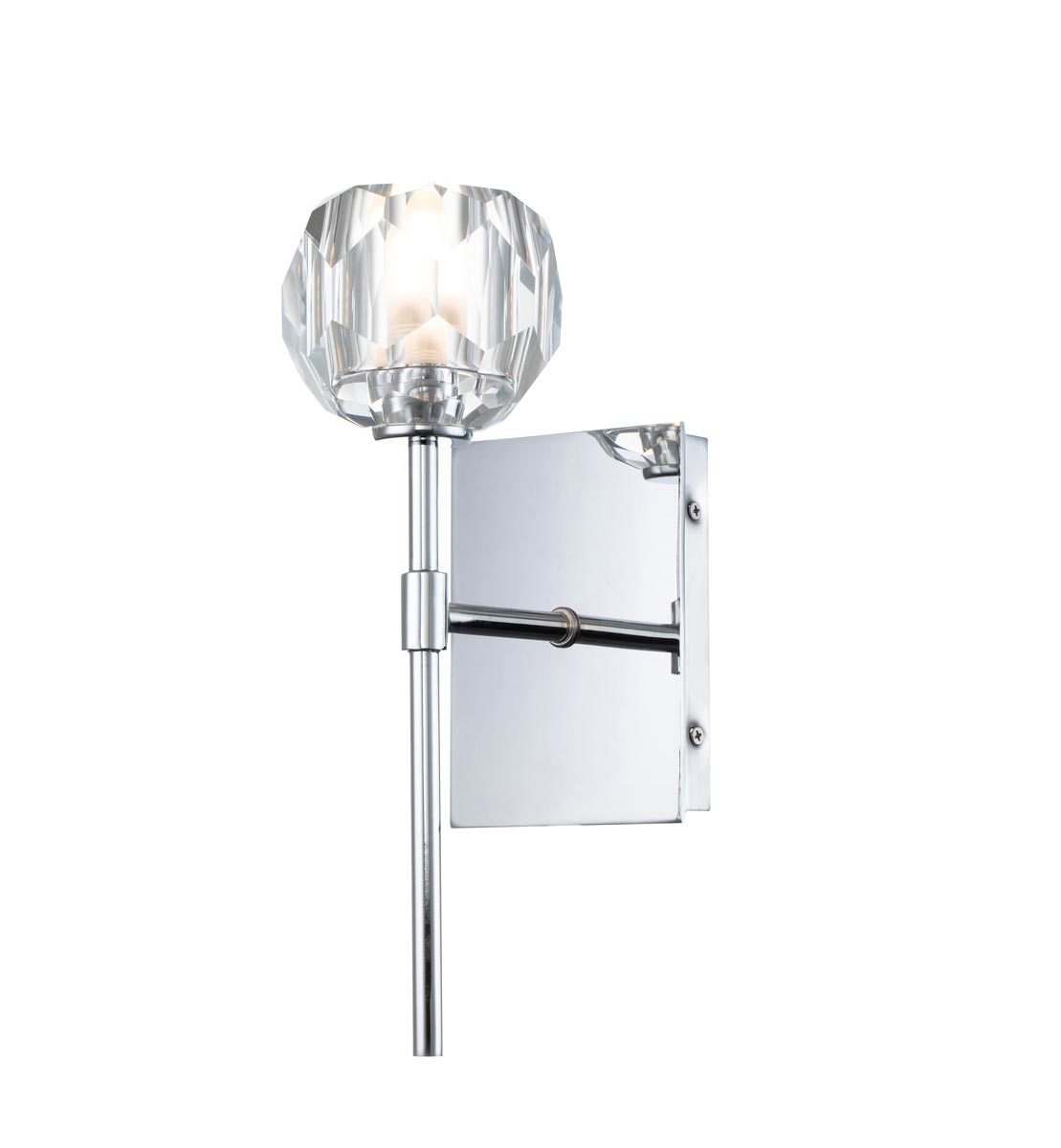 Quintiesse Regalia Single Bathroom Wall Light Chrome Crystal Shade