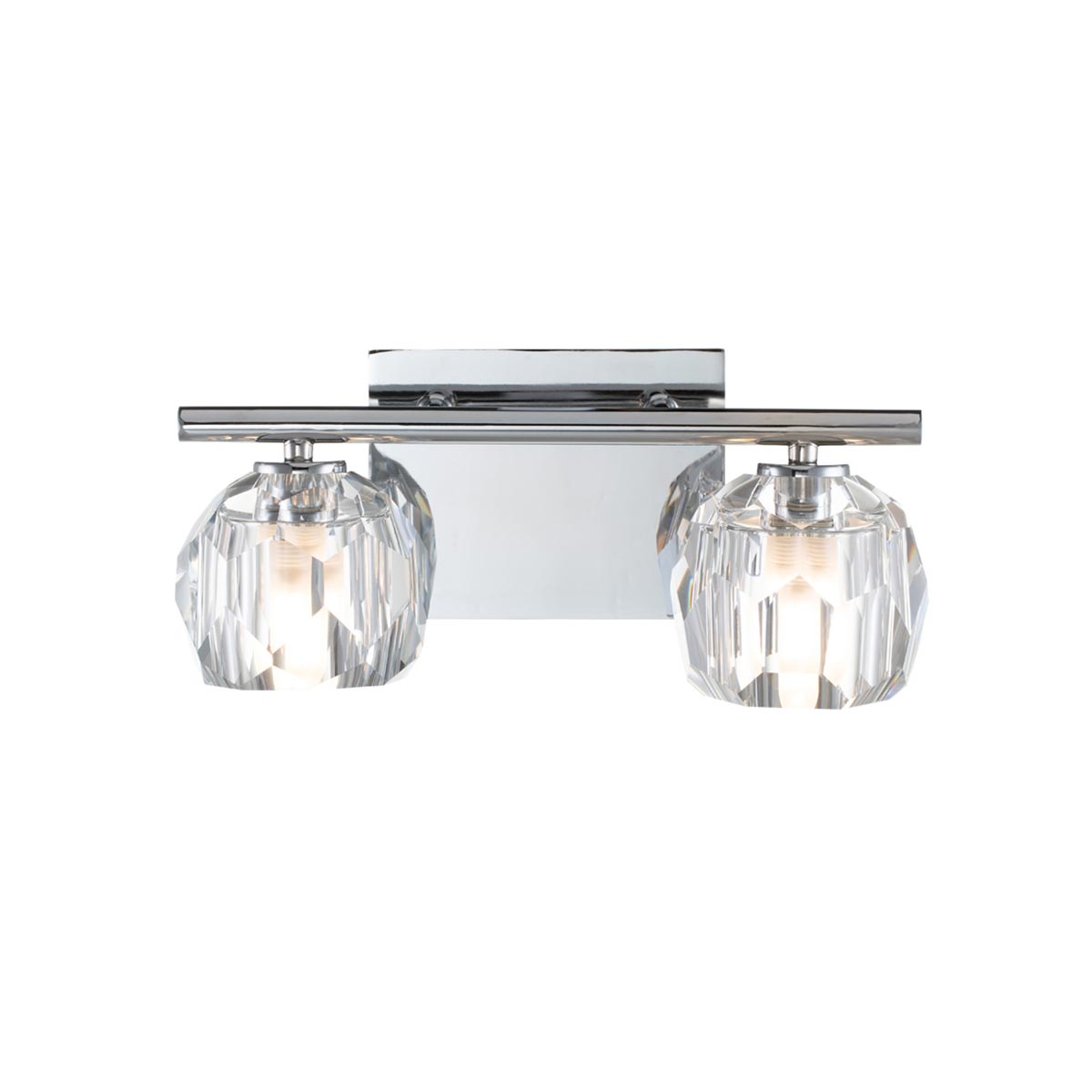 Quintiesse Regalia 2 Lamp Bathroom Wall Light Chrome Crystal