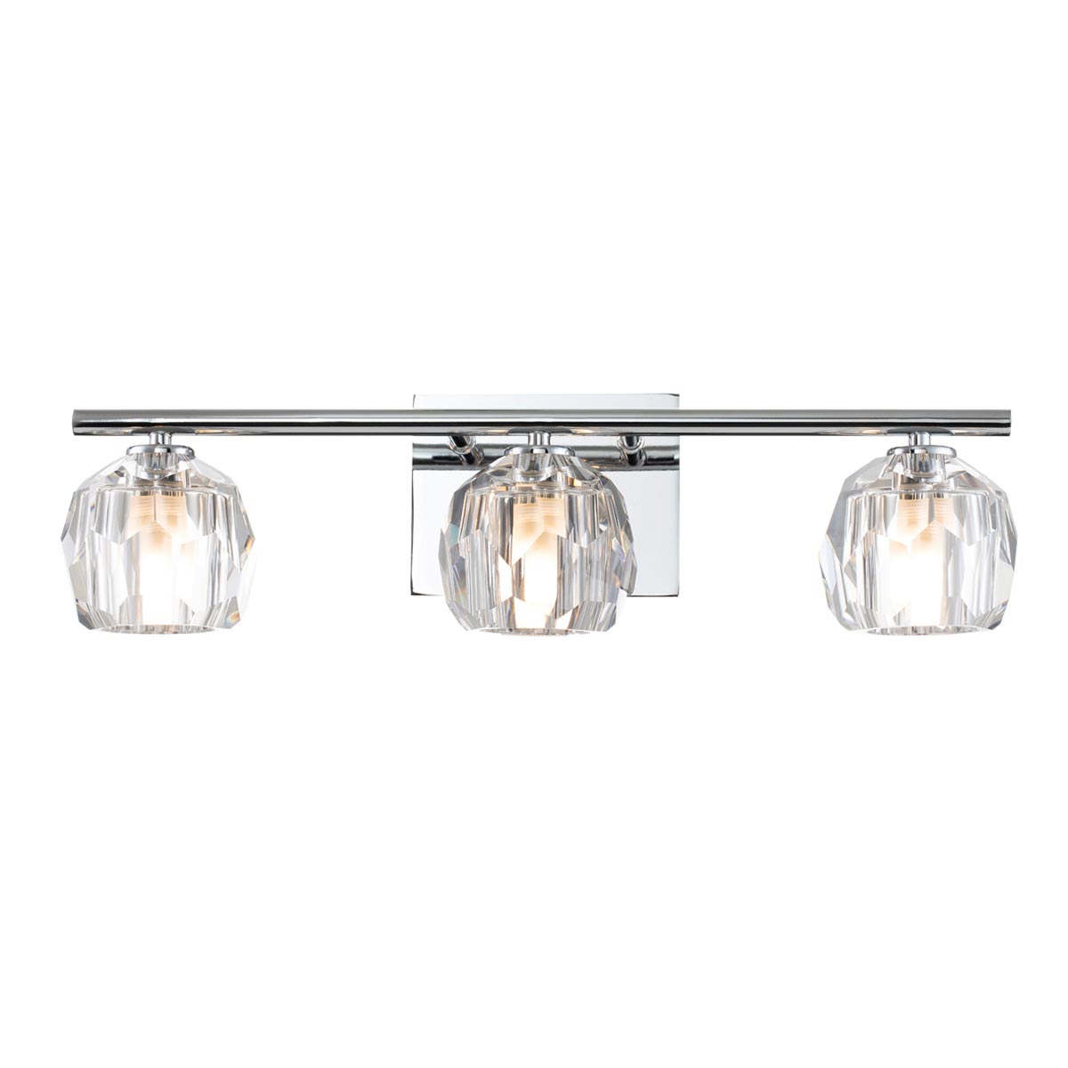 Quintiesse Regalia 3 Lamp Bathroom Mirror Light Chrome Crystal