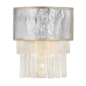 Quintiesse Reverie 2 lamp wall light in stainless steel and textured crystal glass main image
