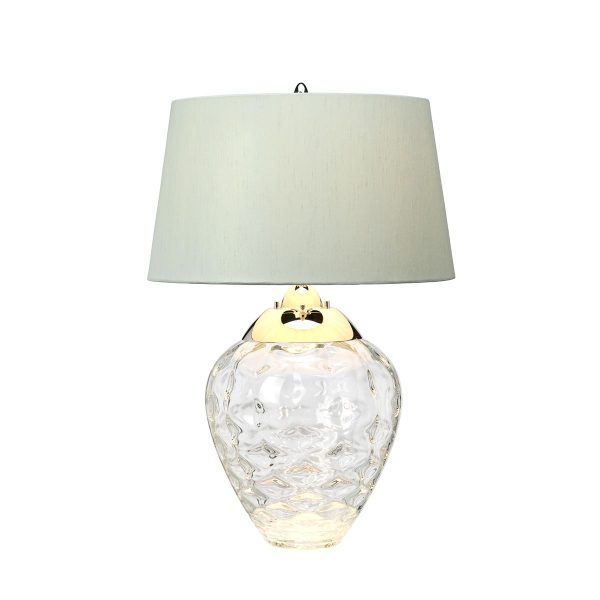 Quintiesse Samara textured clear glass 2 light table lamp main image