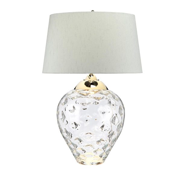 Quintiesse Samara large textured clear glass 2 light table lamp main image