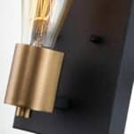 Quintiesse Silas 1 Lamp Industrial Wall Light Aged Zinc / Brass