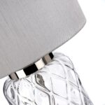Sola Small 1 Light Clear Glass Table Lamp Polished Nickel Silver Shade