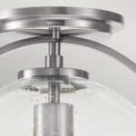 Quintiesse Somerset Flush Ceiling Light Brushed Nickel Seeded Glass