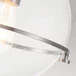 Quintiesse Somerset Flush Ceiling Light Brushed Nickel Seeded Glass