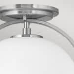Quintiesse Somerset Flush Ceiling Light Brushed Nickel Opal Glass