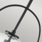 Quintiesse Somerset 1 Light Ceiling Pendant Matt Black Seeded Glass