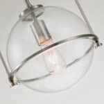 Quintiesse Somerset 1 Light Ceiling Pendant Brushed Nickel Seeded Glass