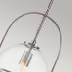 Quintiesse Somerset 1 Light Ceiling Pendant Brushed Nickel Seeded Glass