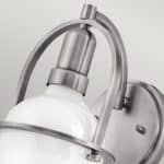 Quintiesse Somerset Single Wall Light Brushed Nickel Opal Glass