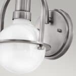Quintiesse Somerset Single Wall Light Brushed Nickel Opal Glass