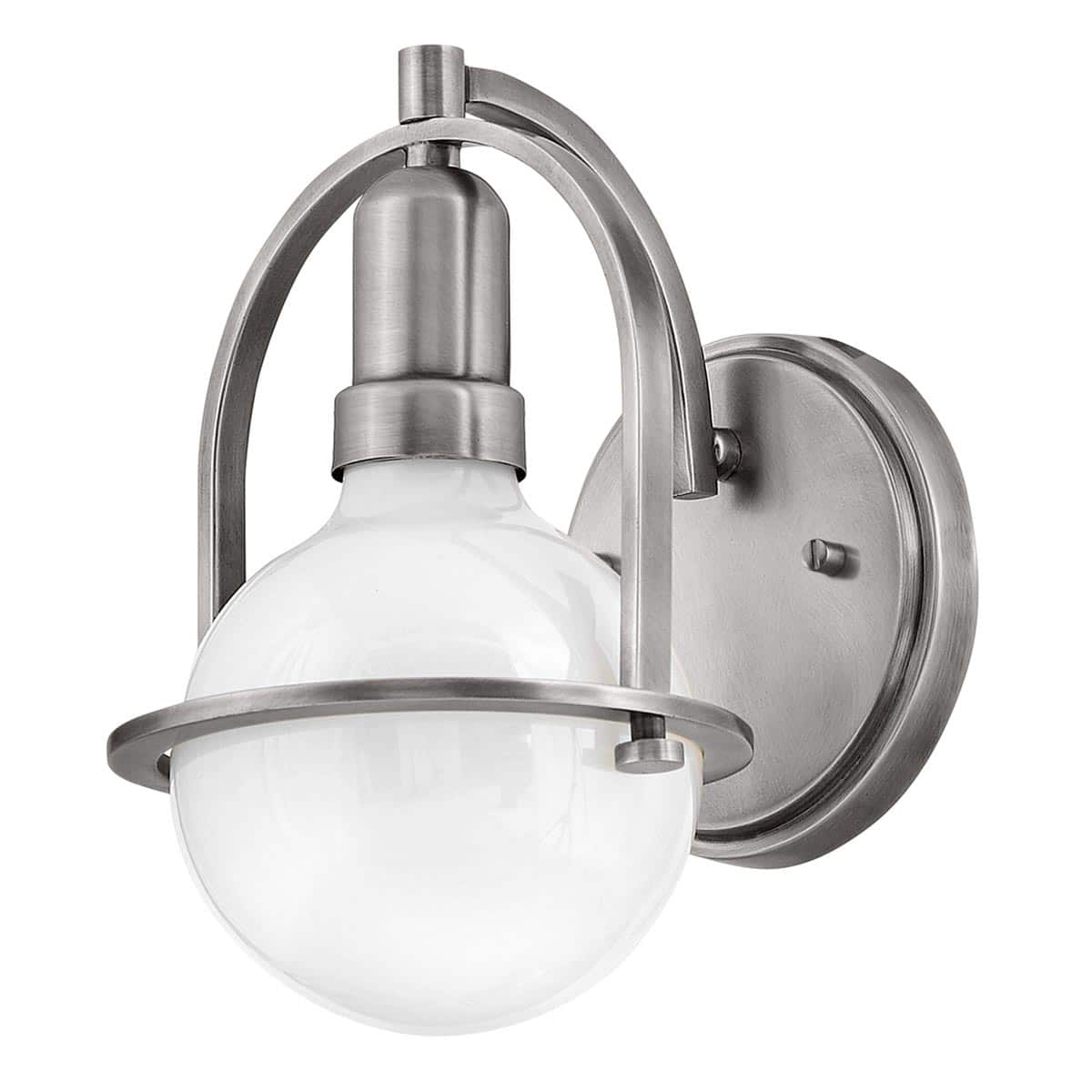 Quintiesse Somerset Single Wall Light Brushed Nickel Opal Glass