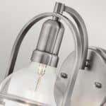 Quintiesse Somerset Single Wall Light Brushed Nickel Clear Glass