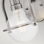 Quintiesse Somerset Single Wall Light Brushed Nickel Clear Glass