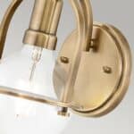 Quintiesse Somerset Single Wall Light Heritage Brass Clear Glass