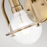 Quintiesse Somerset Single Wall Light Heritage Brass Clear Glass