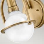 Quintiesse Somerset Single Wall Light Heritage Brass Opal Glass