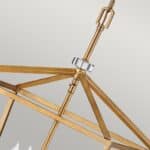 Quintiesse Stinson 4 Light Large Ceiling Pendant Distressed Brass