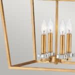 Quintiesse Stinson 4 Light Large Ceiling Pendant Distressed Brass