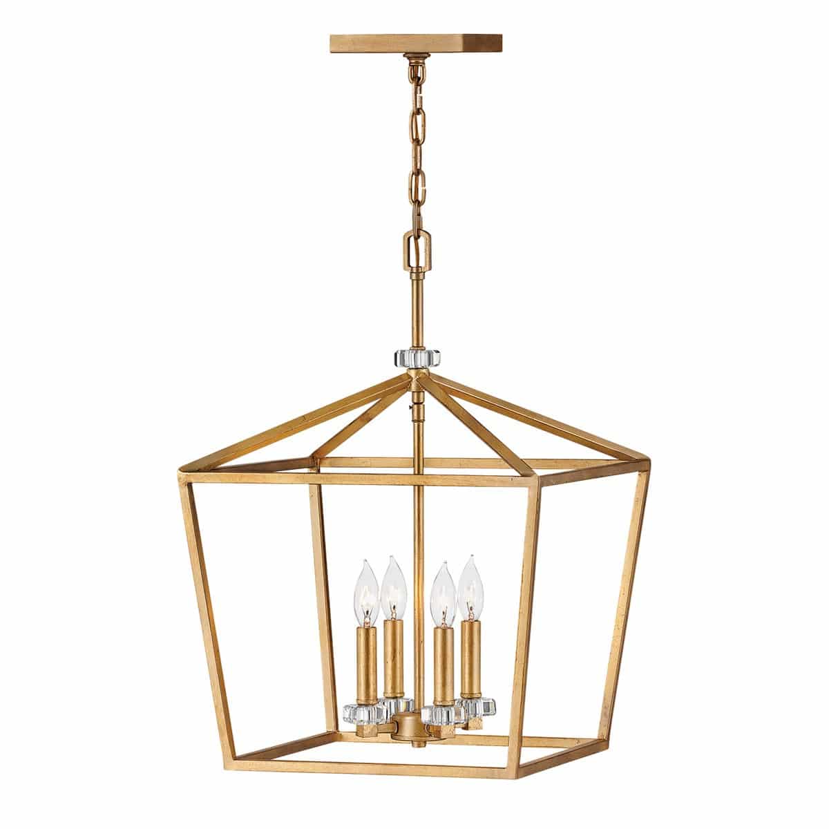 Quintiesse Stinson 4 Light Large Ceiling Pendant Distressed Brass