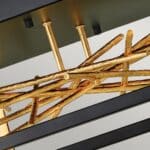 Quintiesse Styx Modern LED Flush Ceiling Light Black / Gold
